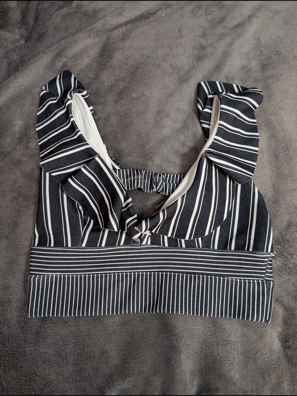 River Island Navy and White Striped Bralette with Knot Detail